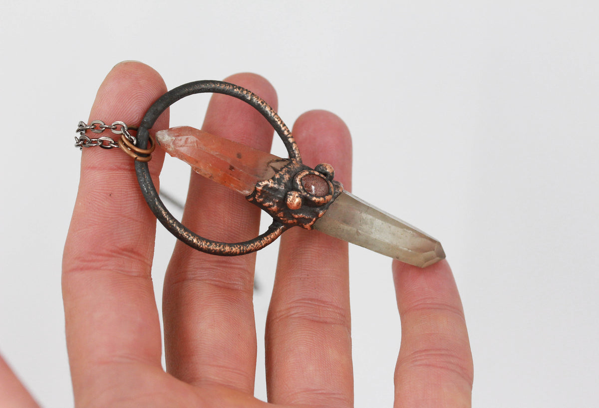 Sunset Quartz & Strawberry Quartz Necklace