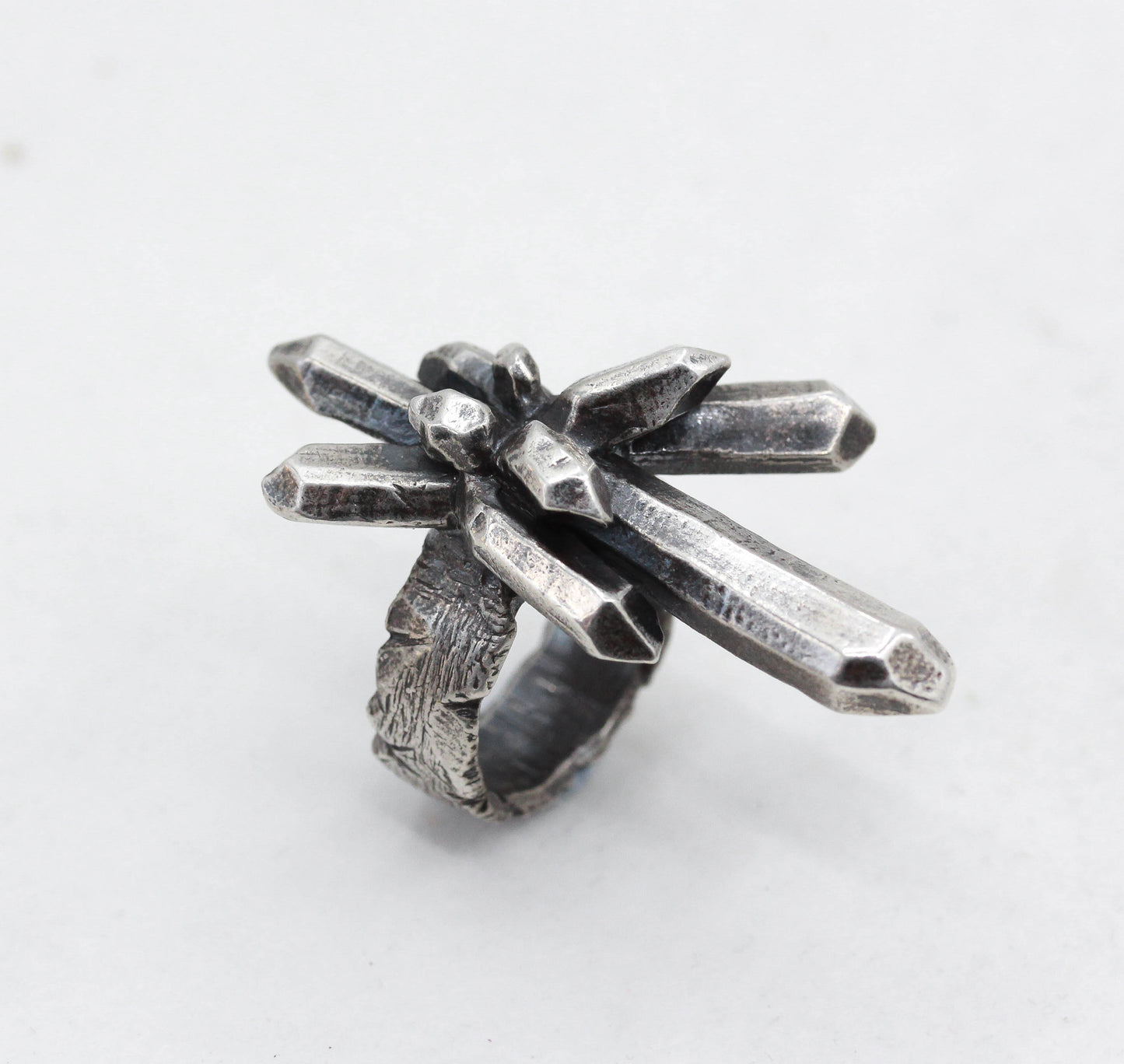 Sterling Silver Crystal Cluster Ring