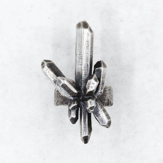 Sterling Silver Crystal Cluster Ring