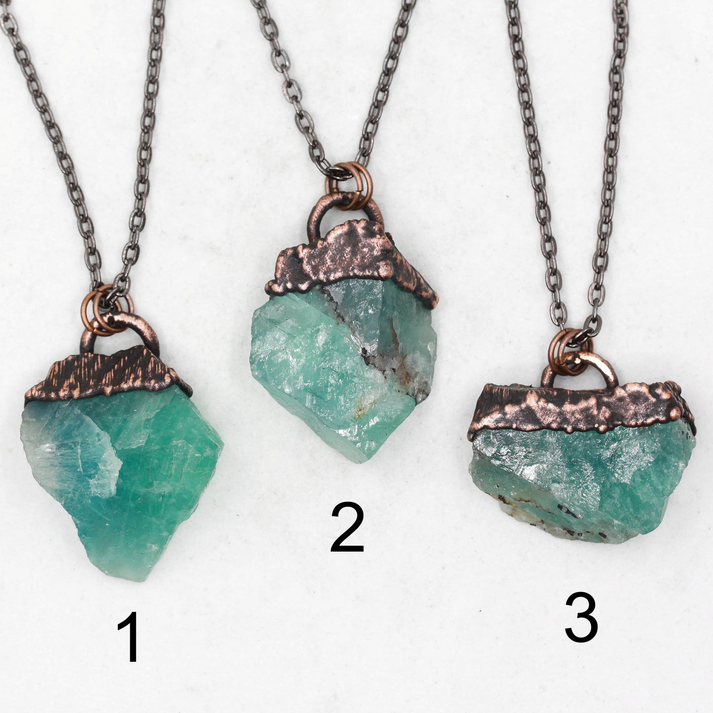 Raw Fluorite Crystal Necklace