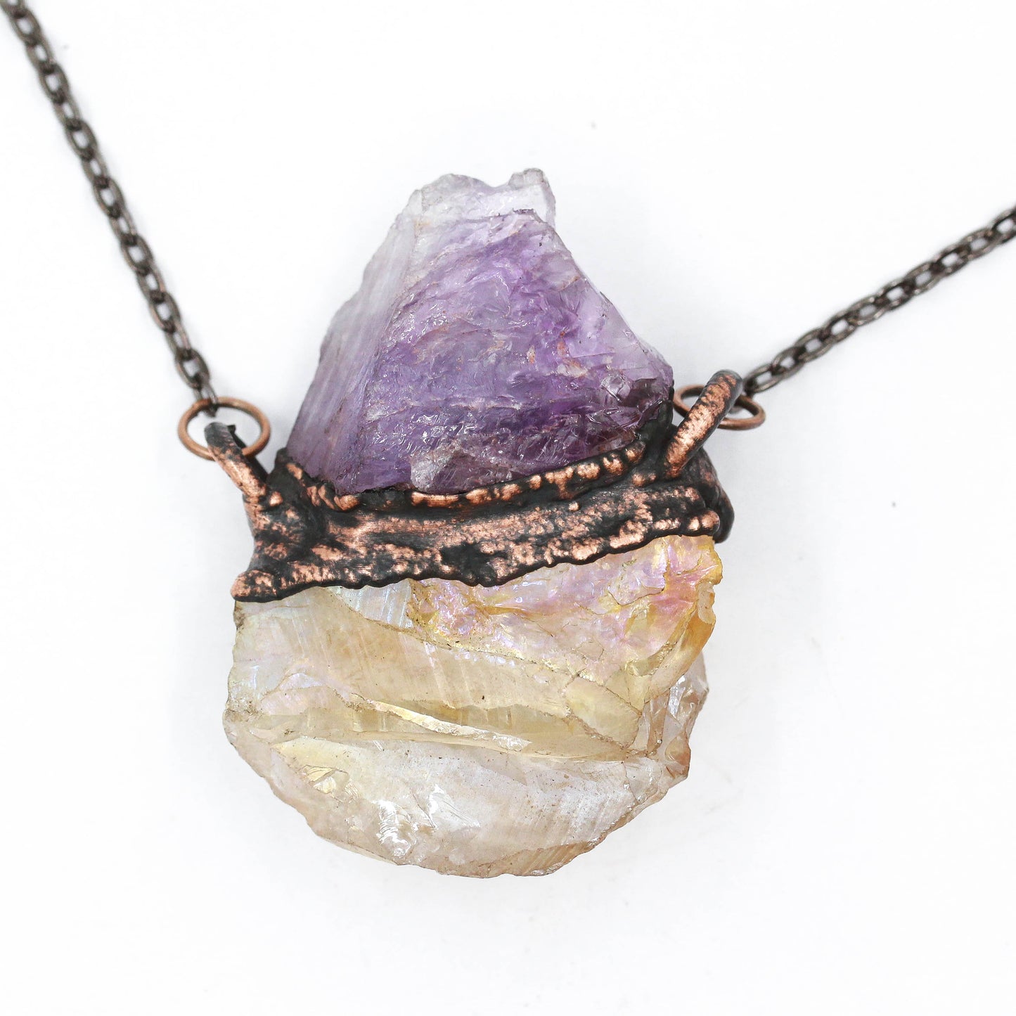 Aura Citrine & Amethyst Necklace