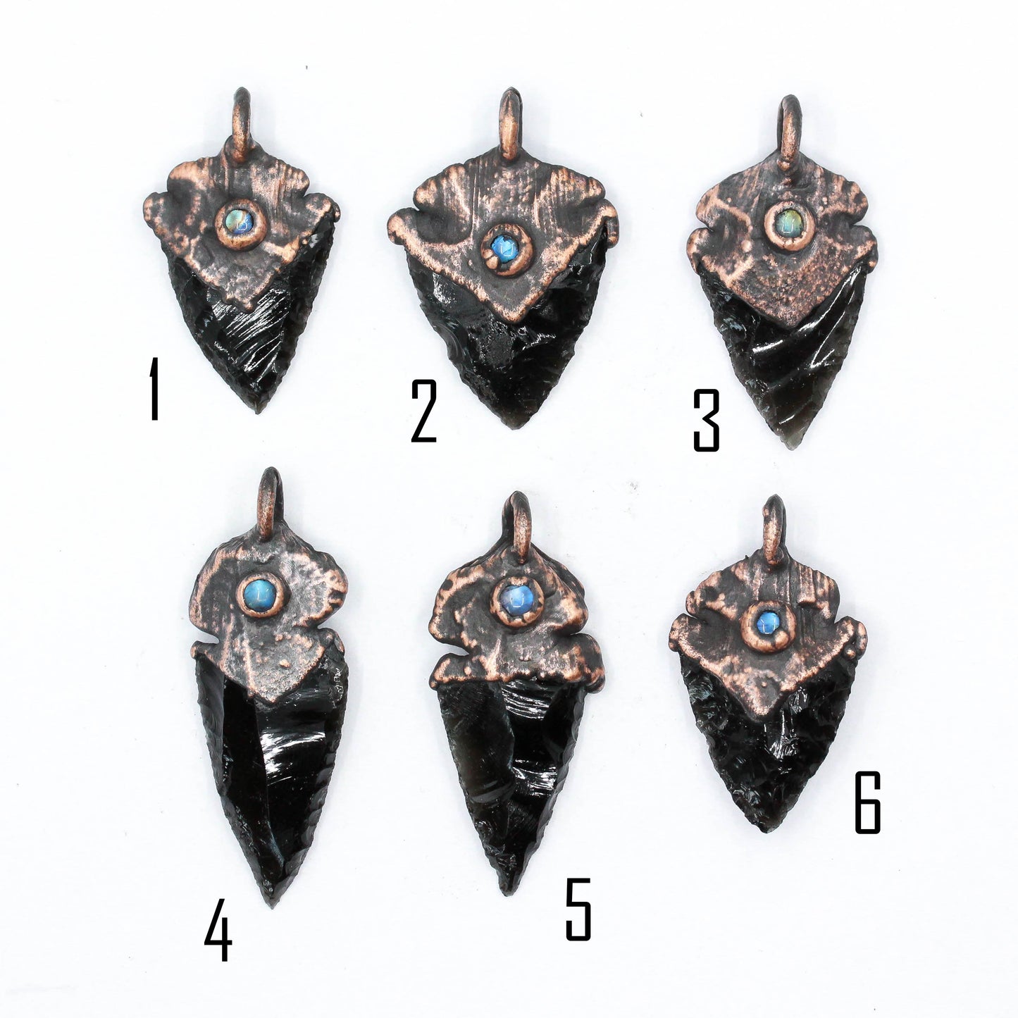 Mini Obsidian Arrowhead & Moonstone Necklace