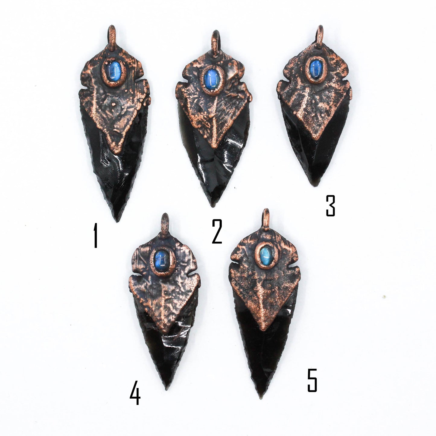 Obsidian Arrowhead & Labradorite Necklace