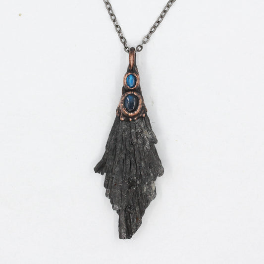 Black Kyanite & Labradorite Necklace