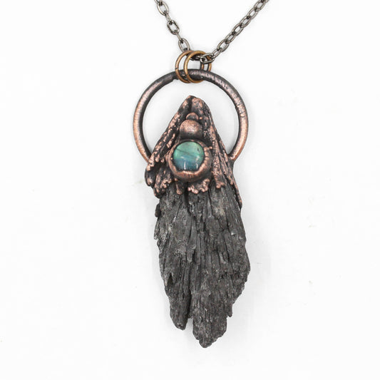 Black Kyanite & Labradorite Necklace