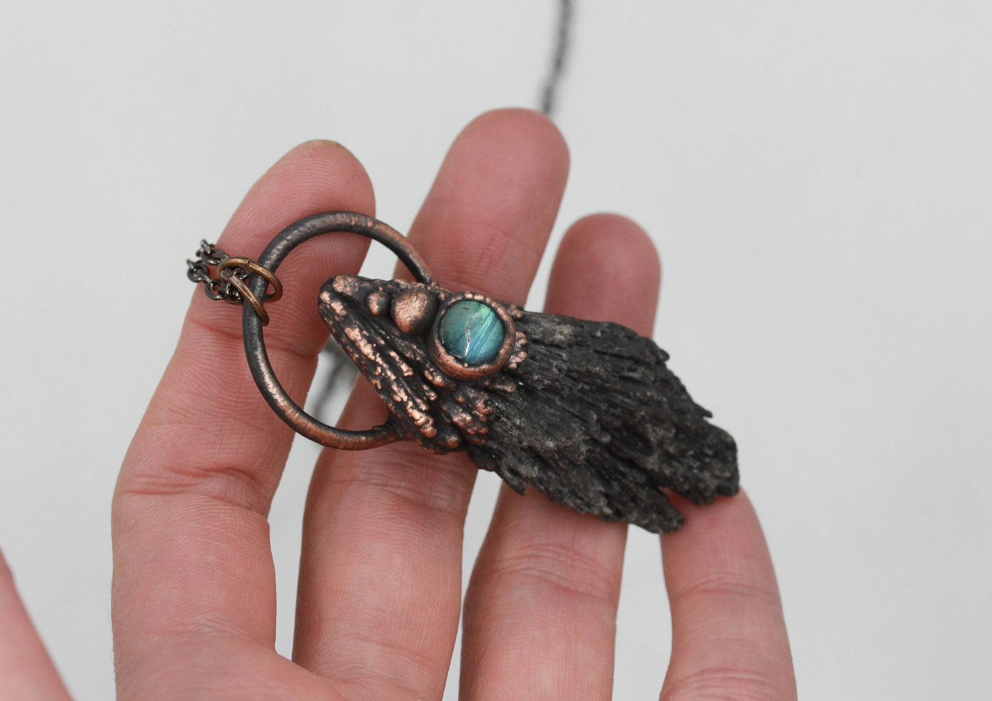 Black Kyanite & Labradorite Necklace