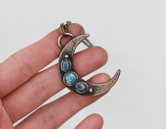 Labradorite Moon Necklace