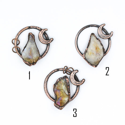 Aura Citrine Moon Necklace