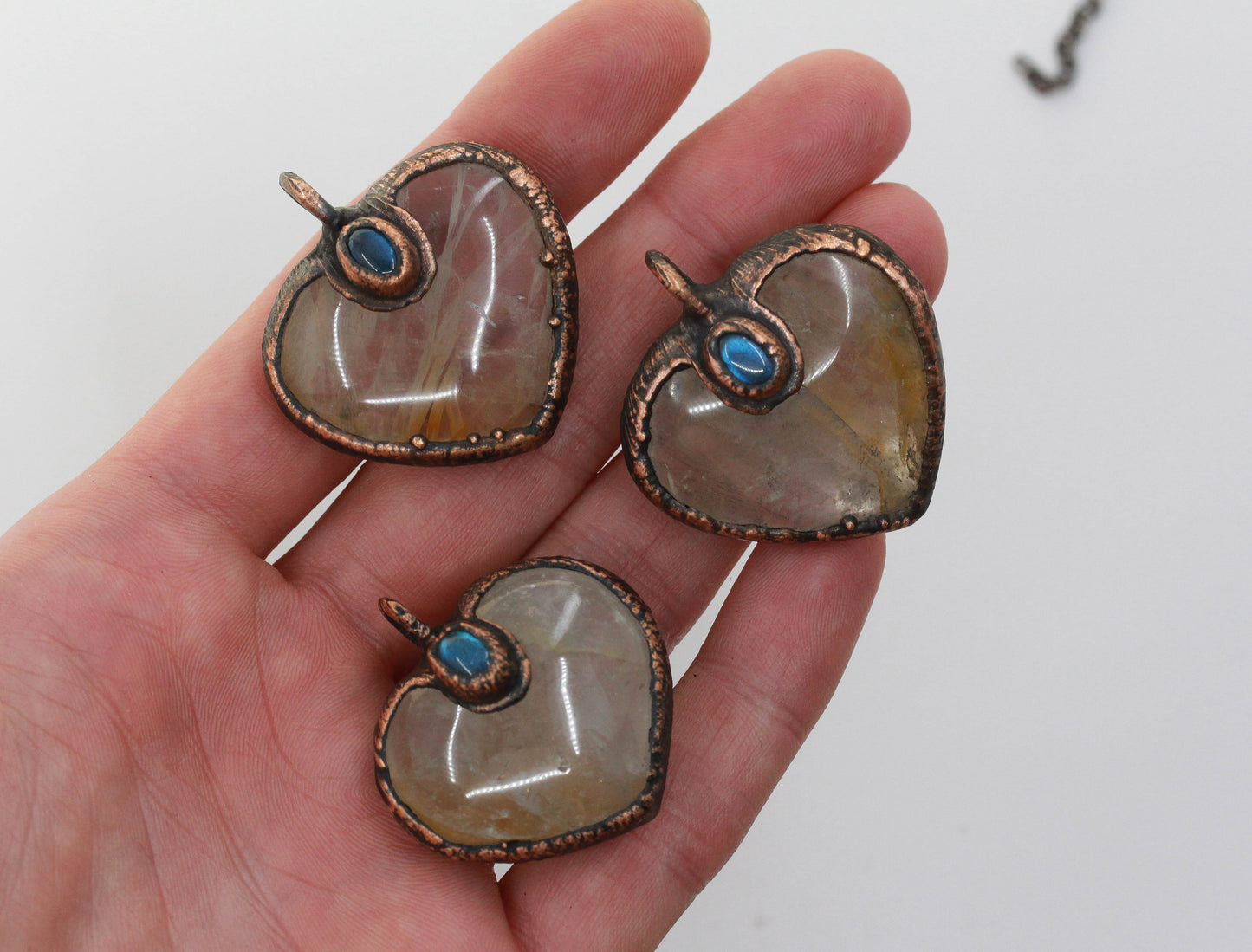 Golden Healer Quartz & Labradorite Heart Necklace