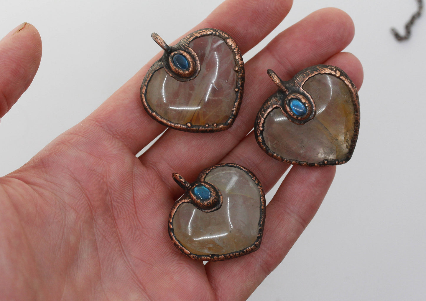 Golden Healer Quartz & Labradorite Heart Necklace