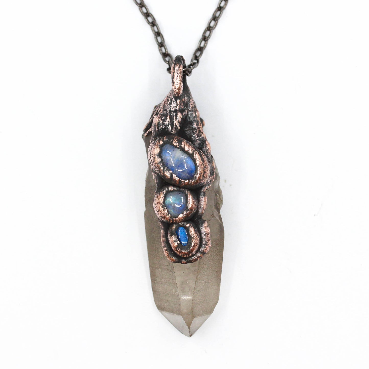 Smoky Quartz, Moonstone & Labradorite Necklace