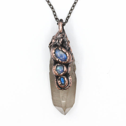 Smoky Quartz, Moonstone & Labradorite Necklace