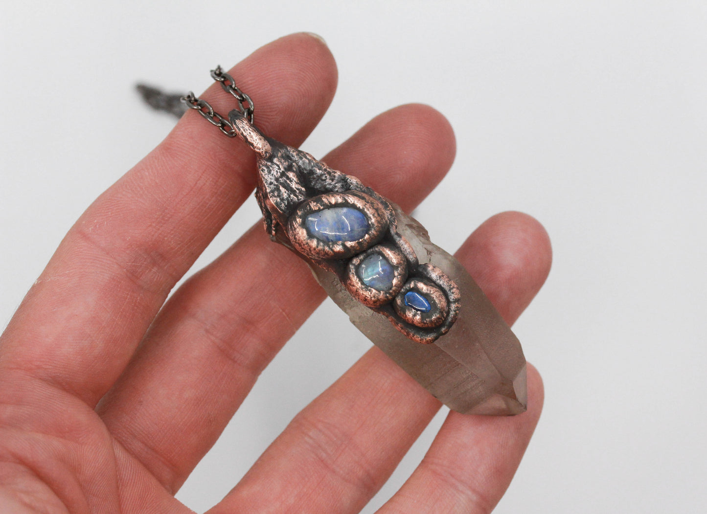 Smoky Quartz, Moonstone & Labradorite Necklace