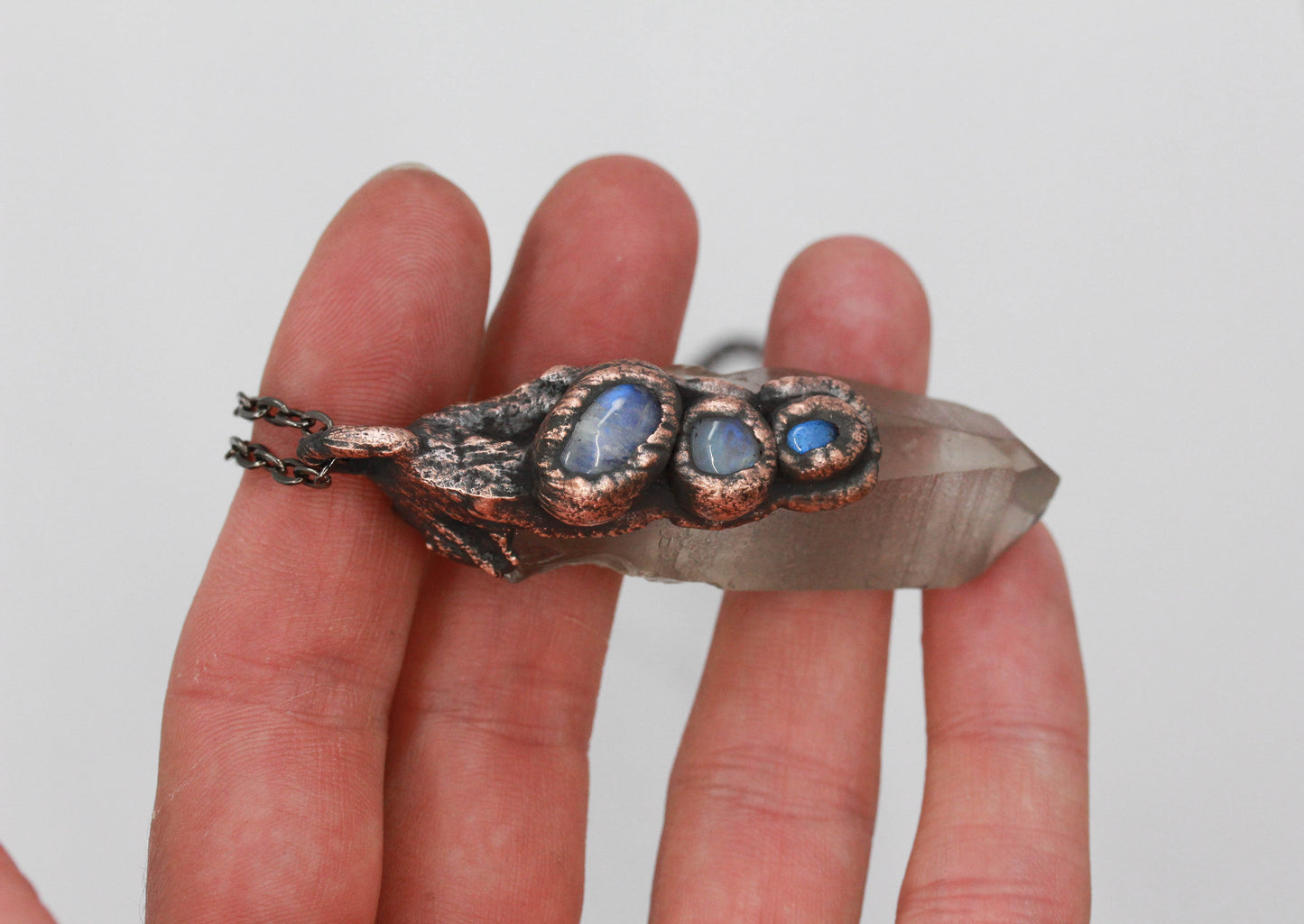 Smoky Quartz, Moonstone & Labradorite Necklace