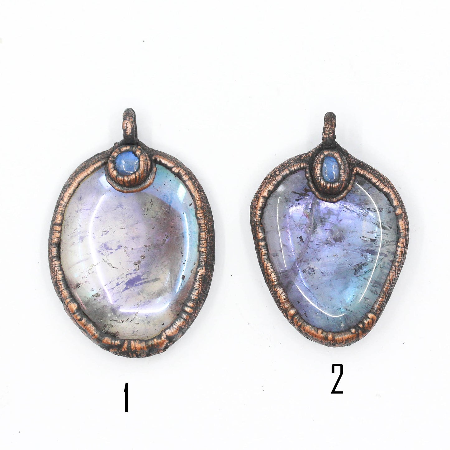 Aura Amethyst & Moonstone Palmstone Necklace