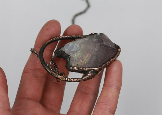 Large Aura Amethyst Necklace