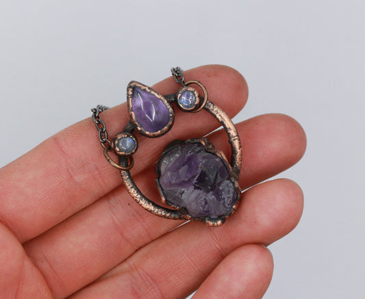 Amethyst & Moonstone Necklace