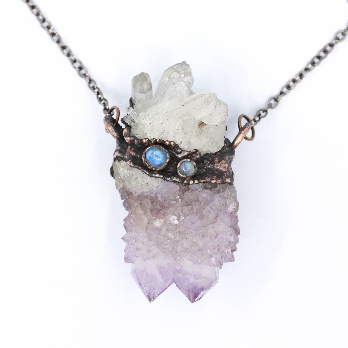 Spirit Quartz, Quartz & Moonstone Necklace