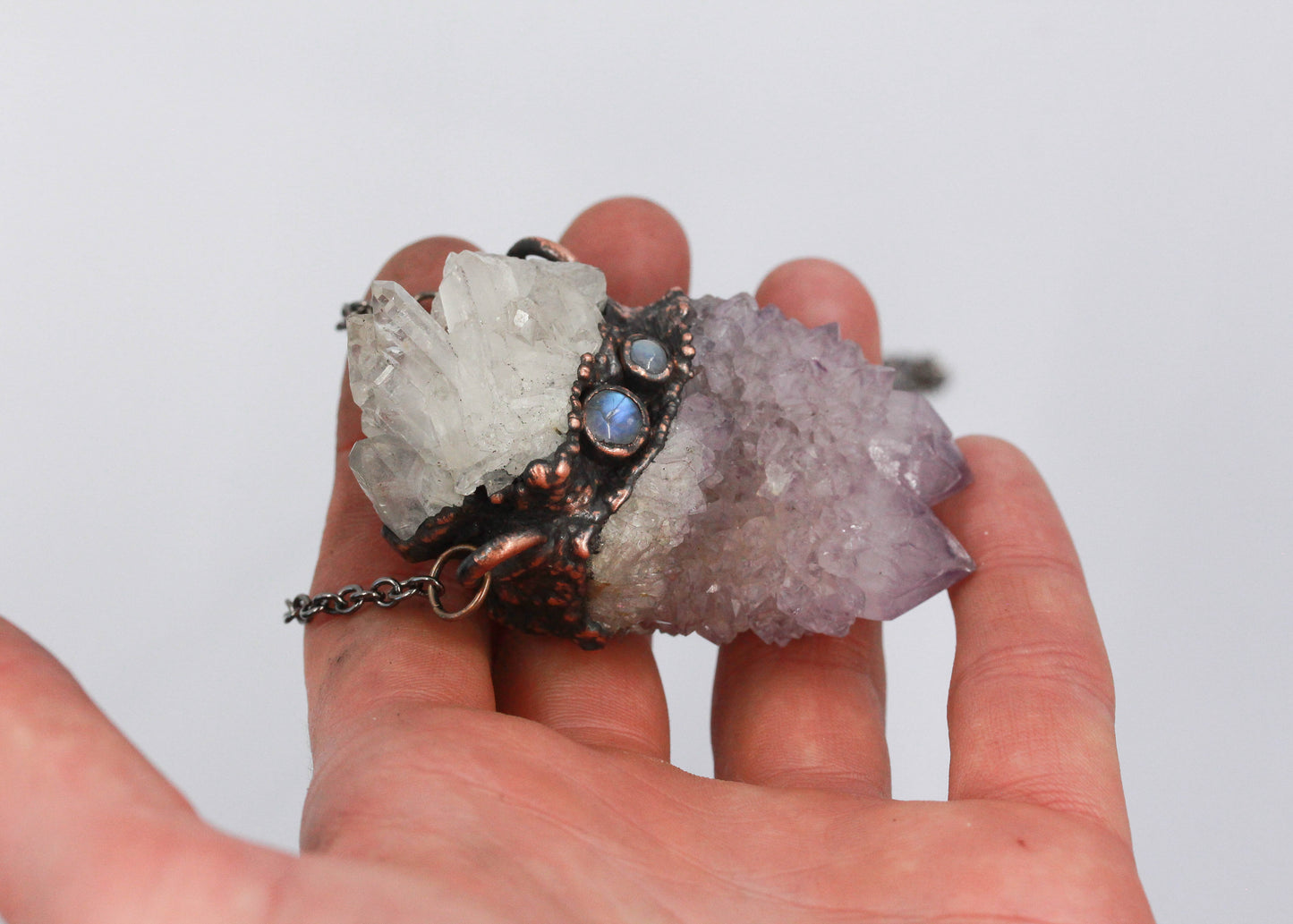 Spirit Quartz, Quartz & Moonstone Necklace