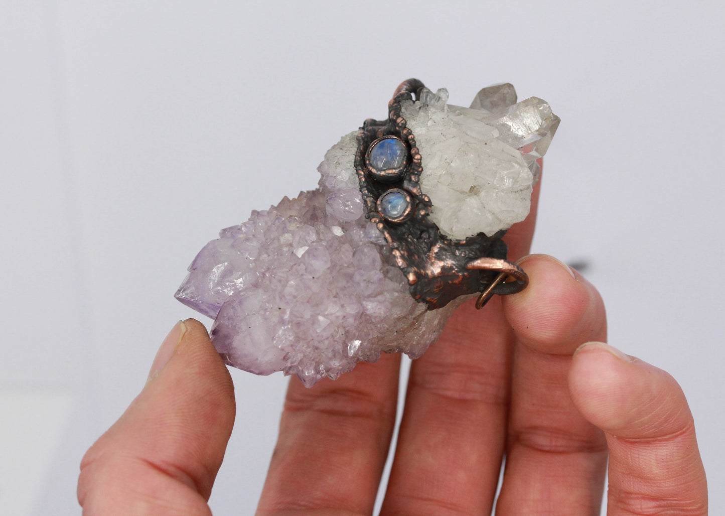 Spirit Quartz, Quartz & Moonstone Necklace