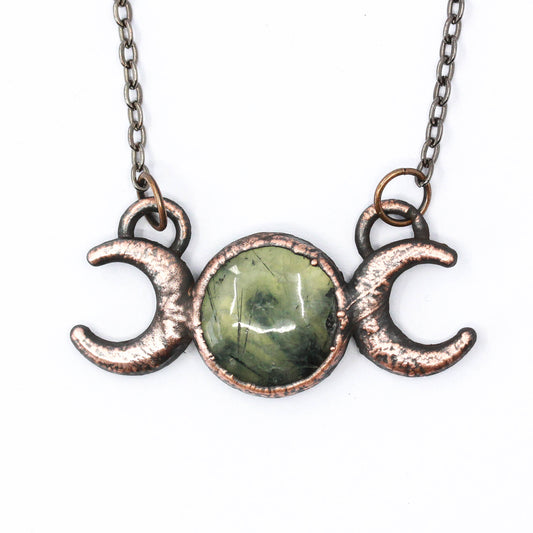 Prehnite Moon Necklace