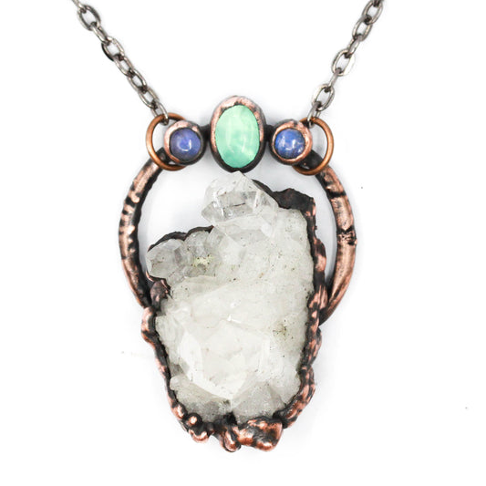 Quartz, Moonstone & Fluorite Necklace