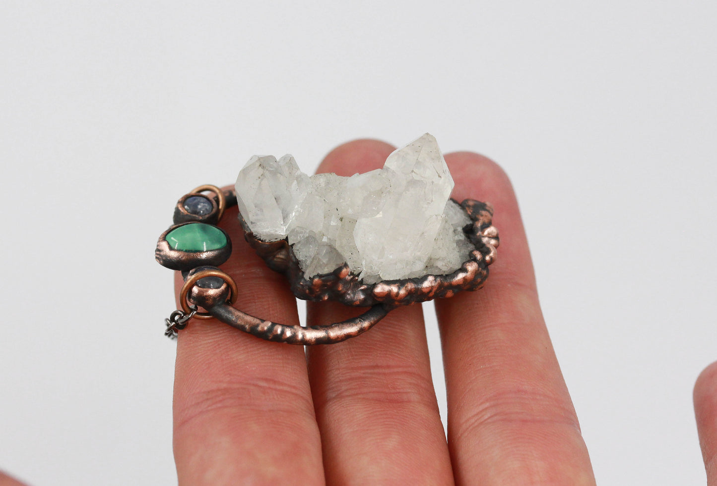 Quartz, Moonstone & Fluorite Necklace