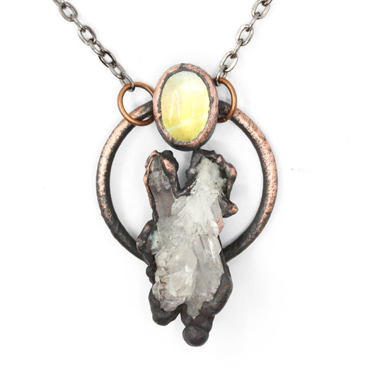 Quartz Cluster & Citrine Necklace