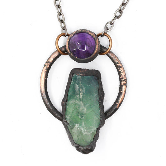 Fluorite & Amethyst Necklace
