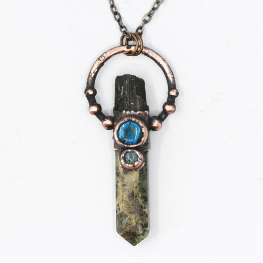 Kambaba Jasper, Epidote & Labradorite Necklace