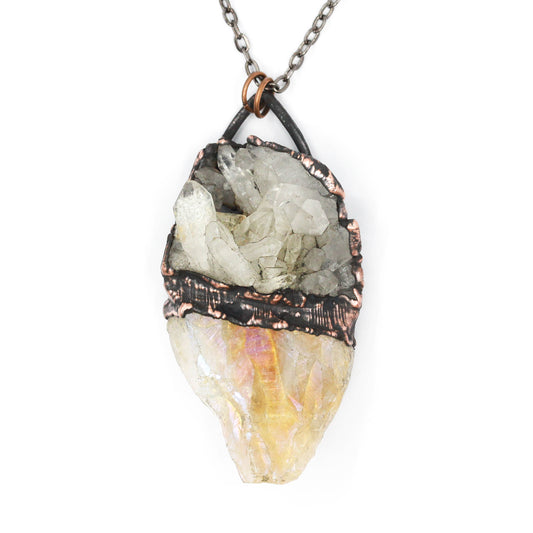 Aura Citrine & Quartz Necklace