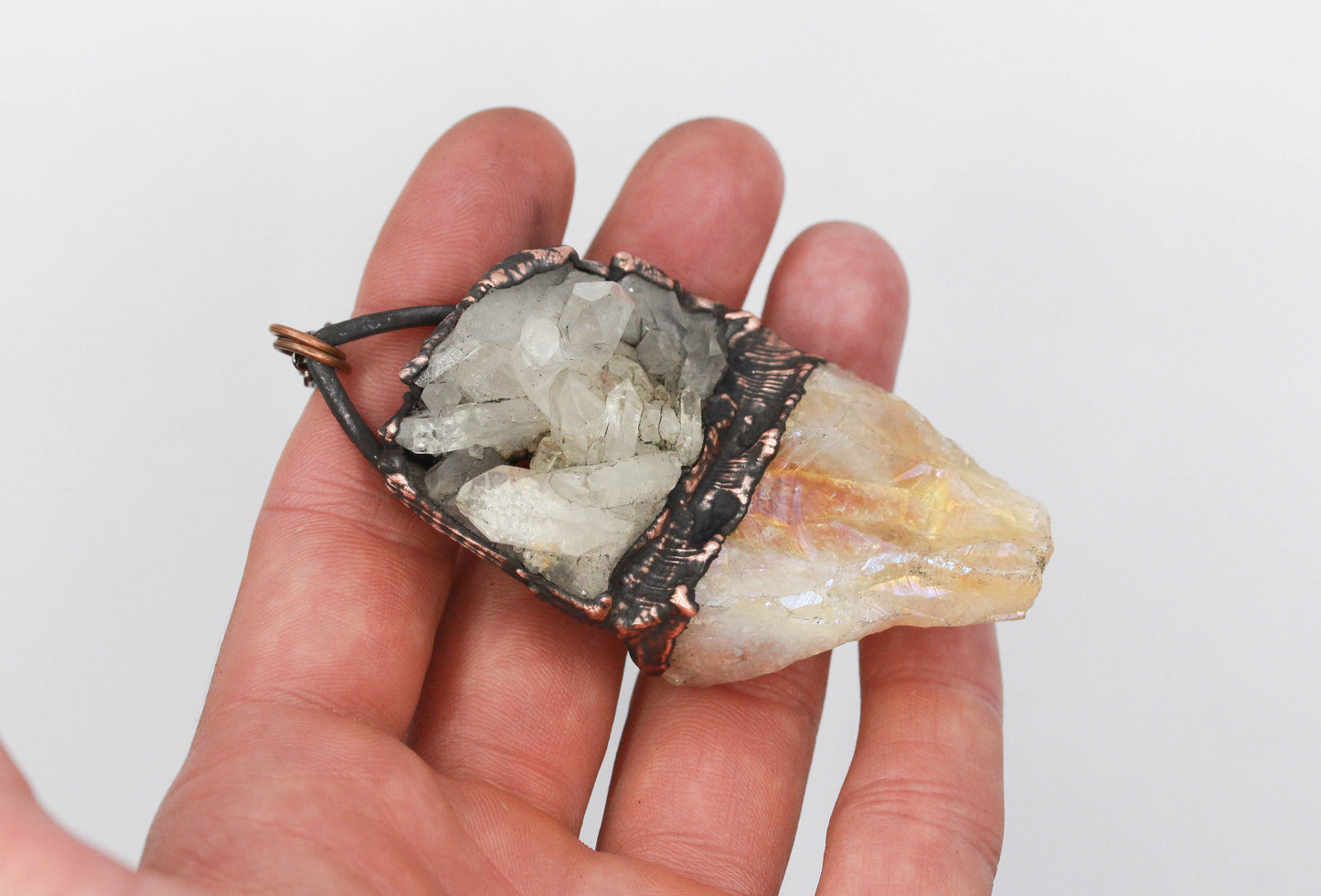 Aura Citrine & Quartz Necklace