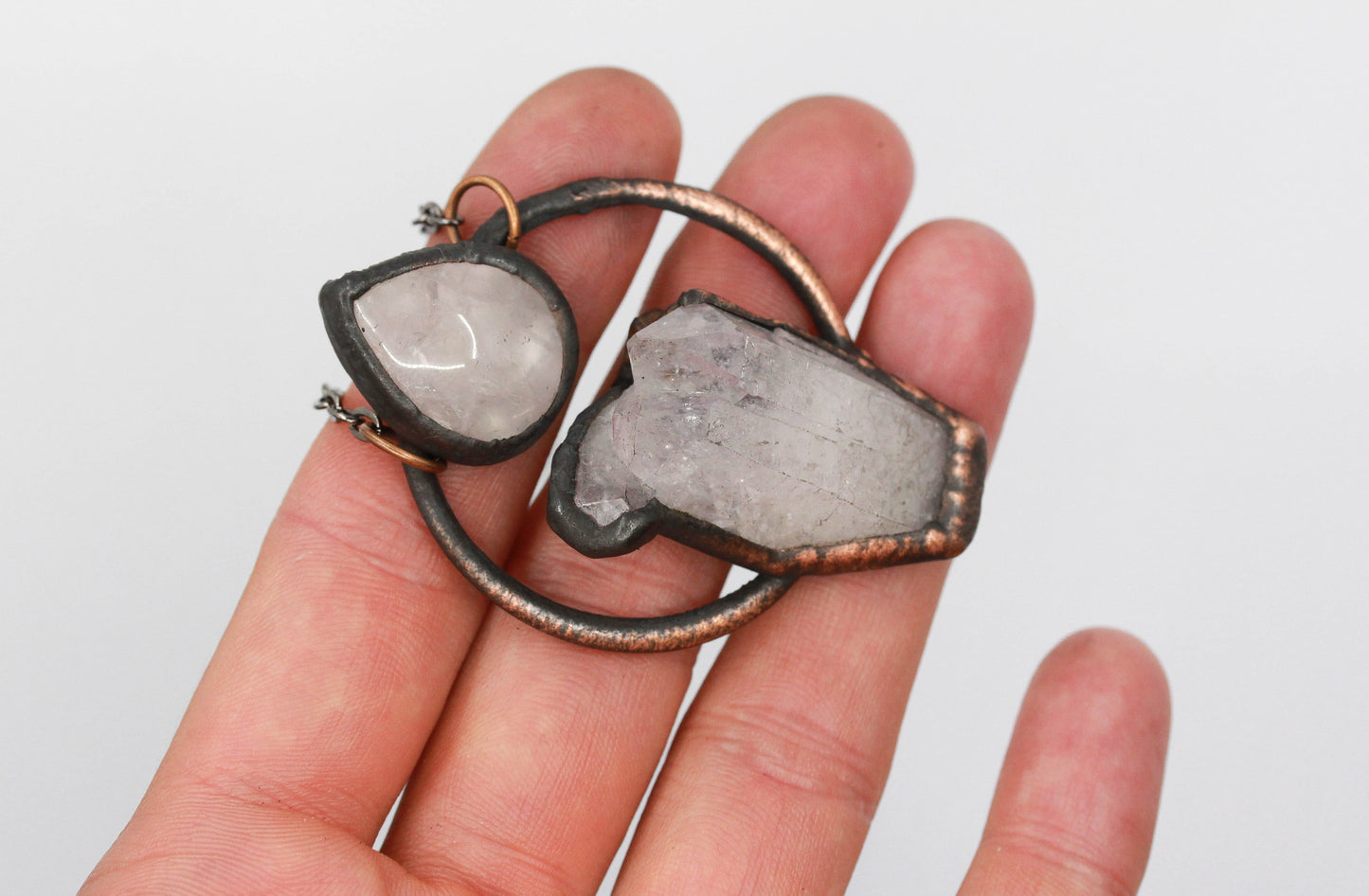 Rose Aura Quartz & Rose Quartz Necklace