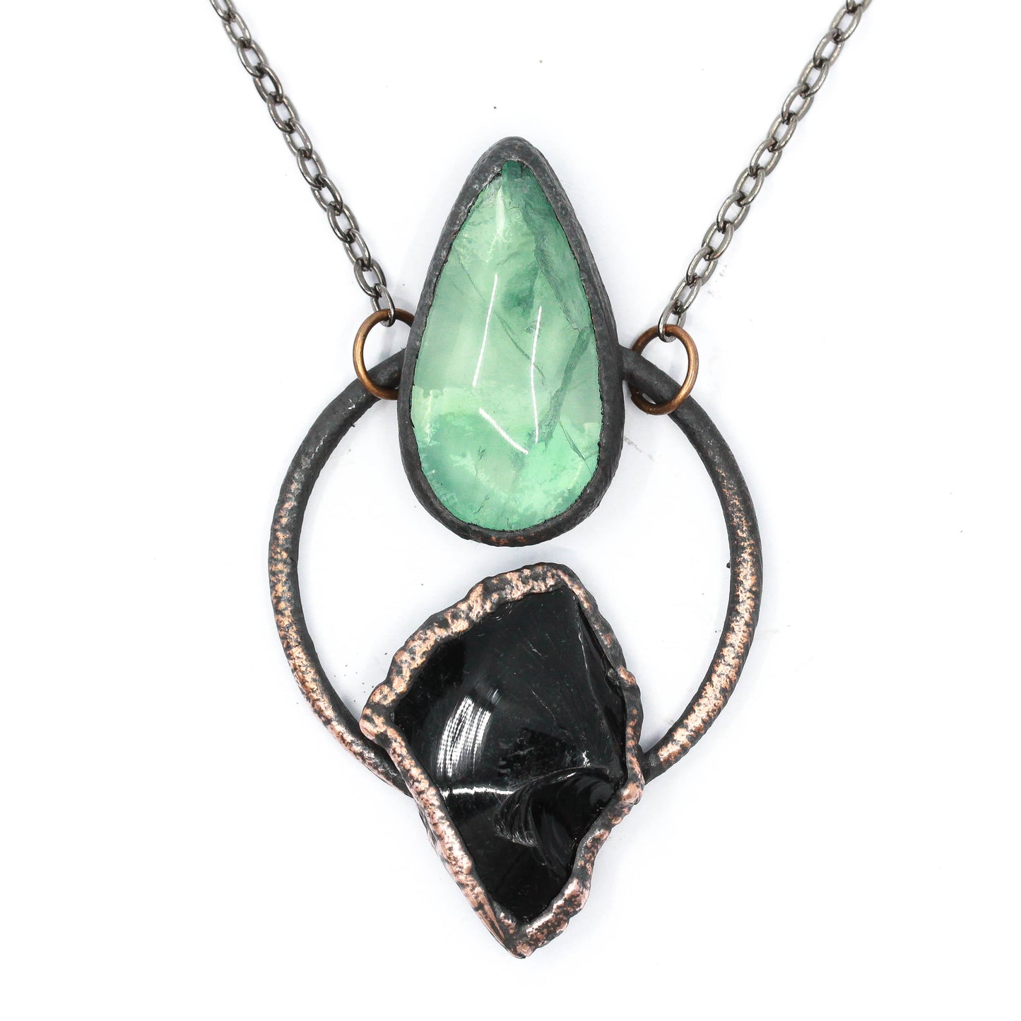 Obsidian & Fluorite Necklace