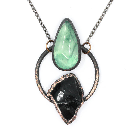 Obsidian & Fluorite Necklace