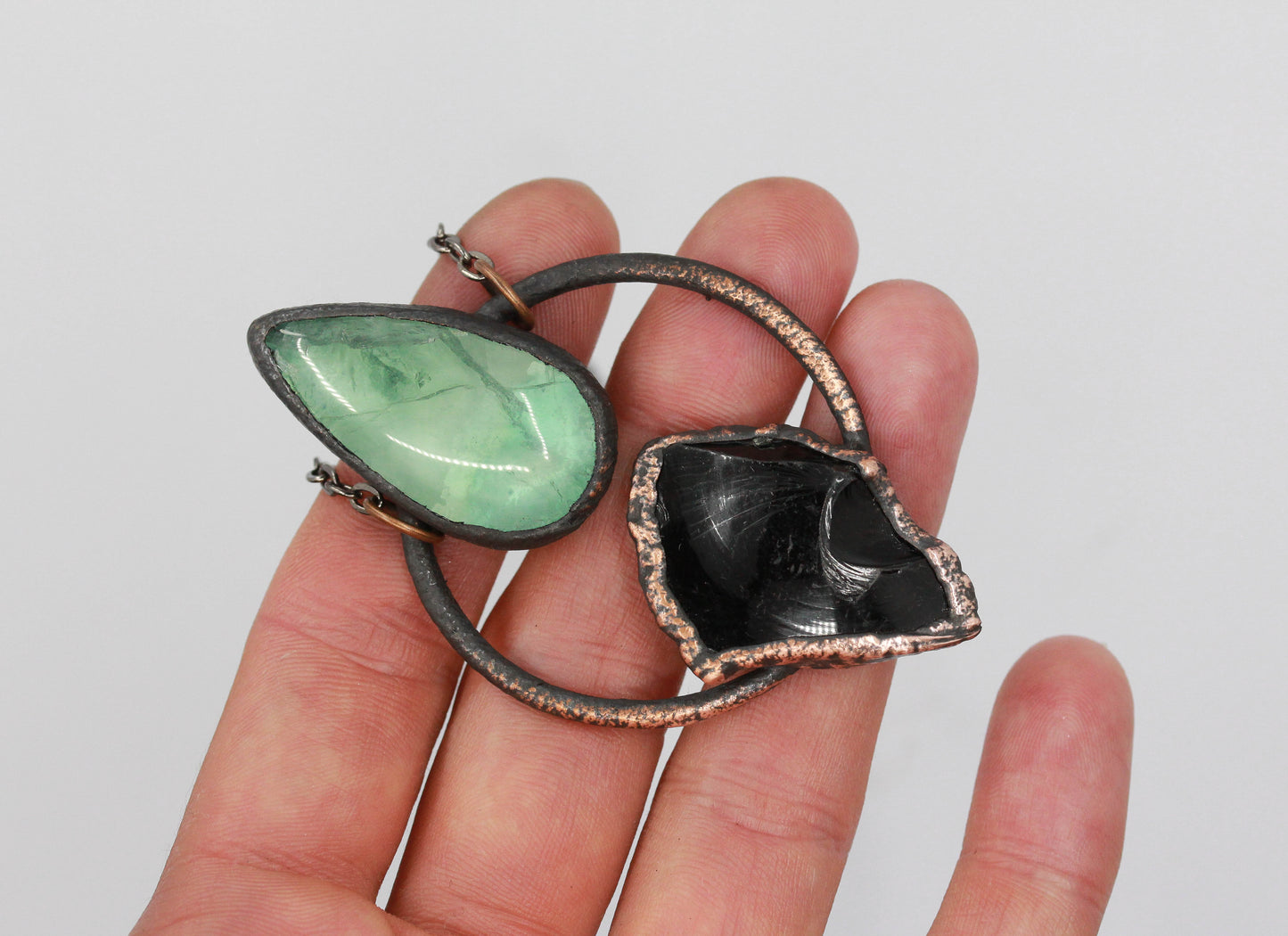 Obsidian & Fluorite Necklace
