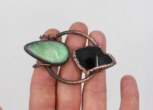 Obsidian & Fluorite Necklace