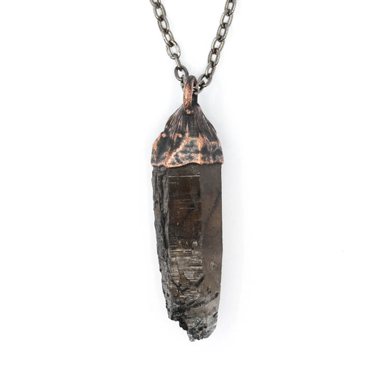 Raw Rutilated Smoky Quartz Necklace