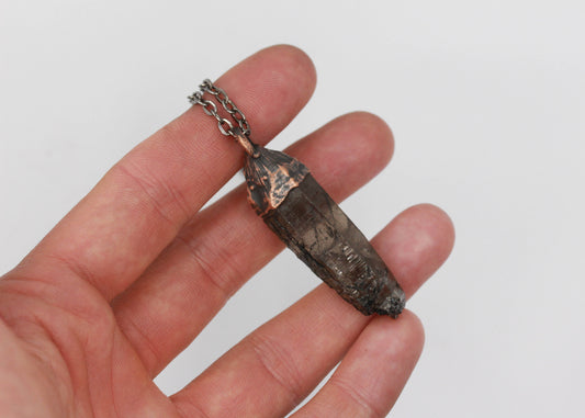 Raw Rutilated Smoky Quartz Necklace