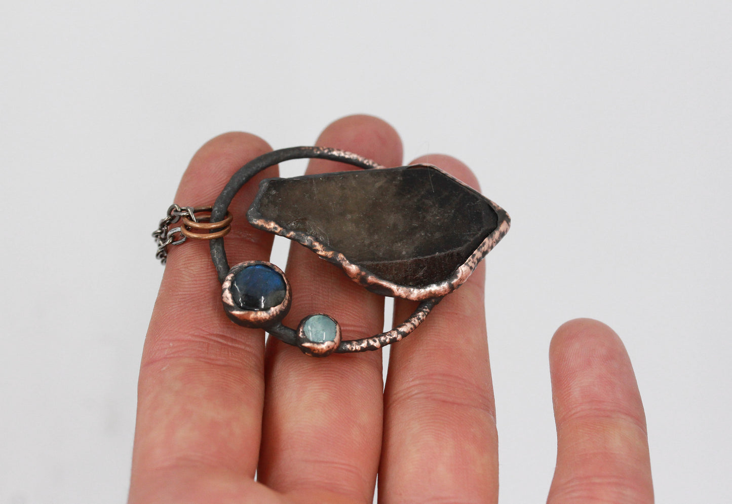 Smoky Quartz, Labradorite & Aquamarine
