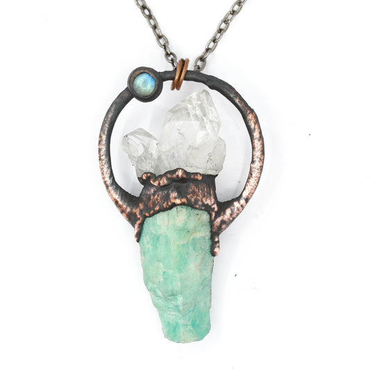 Quartz, Amazonite & Moonstone Necklace