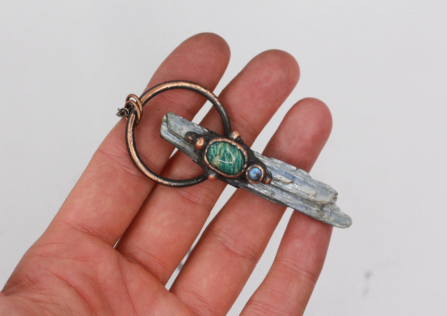 Large Kyanite & Amazonite Necklace