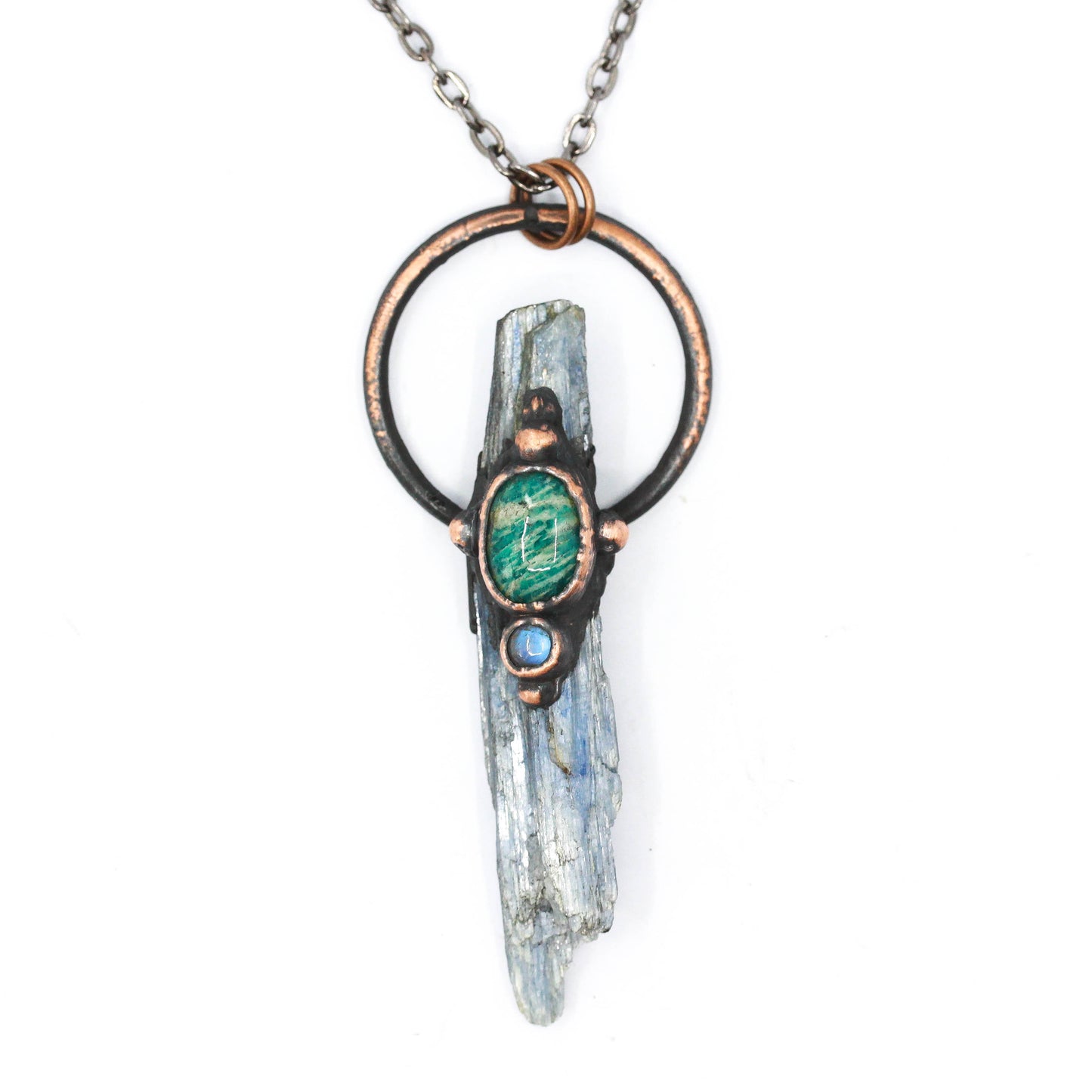 Large Kyanite & Amazonite Necklace