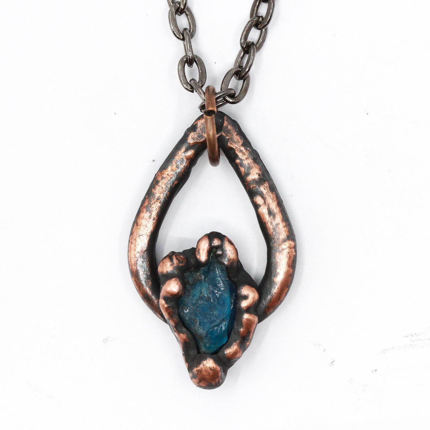 Raw Apatite Teardrop Necklace