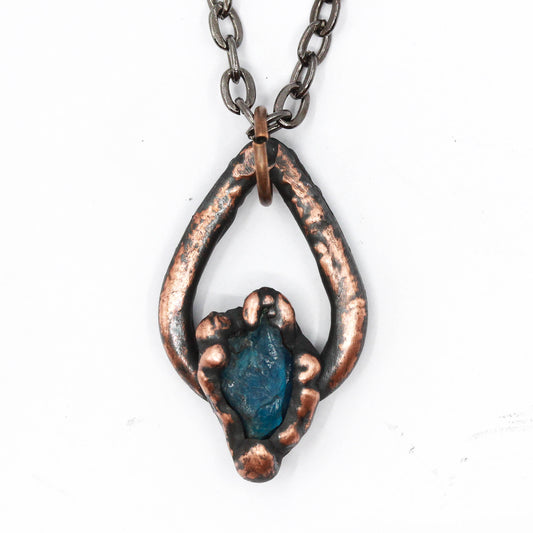 Raw Apatite Teardrop Necklace