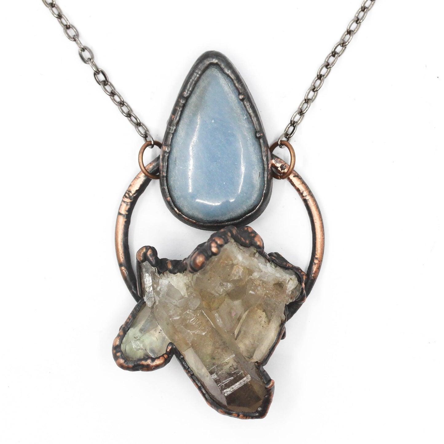 Smoky Quartz & Angelite Necklace