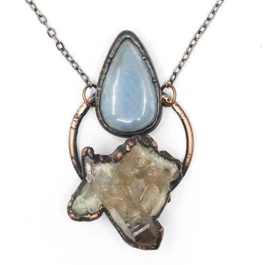 Smoky Quartz & Angelite Necklace