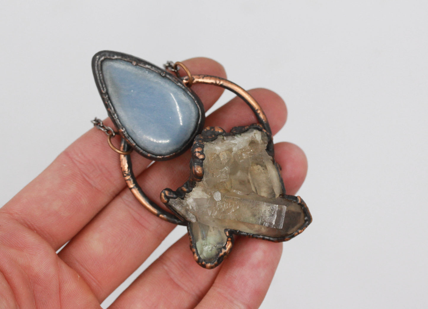 Smoky Quartz & Angelite Necklace