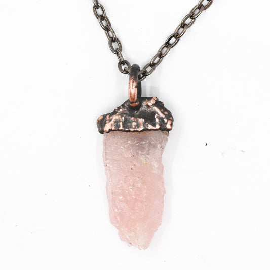 Raw Rose Quartz Necklace