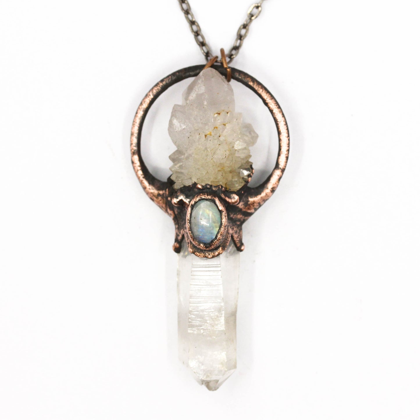 Quartz, Spirit Quartz & Moonstone Necklace